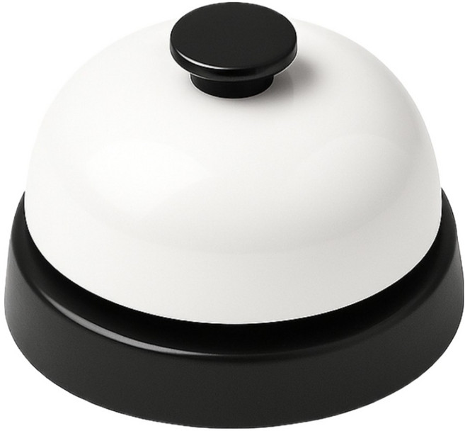 CASHCOO 깔끔한 호출벨 화이트블랙 6.4 x 4.6 cm, 1개