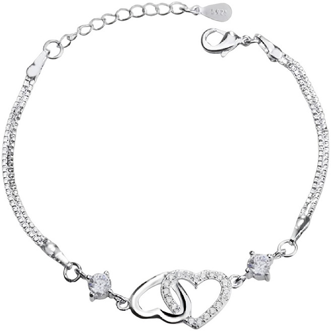 Sayaka 紗彌佳 墜入情網鑲鑽銀手鍊 白鑽