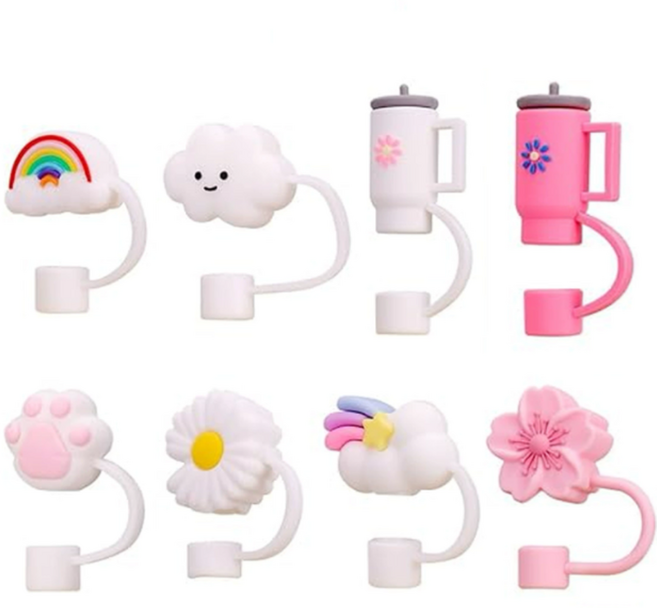 텀블러전용 먼지방지 밀착형 빨대마개 1데이오프 10mm 8종 세트, 1세트