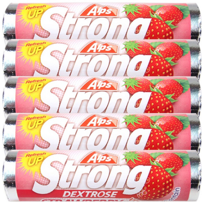 알프스스트롱 포도당캔디 딸기맛, 5개, 21g