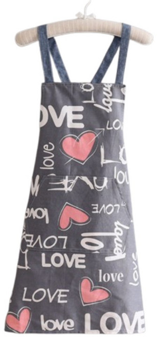 헤세이 가벼운 코튼 원피스 주방 앞치마, 패턴C, 1개