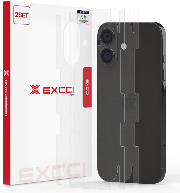 엑씨 무광 지문방지 테두리 후면 측면 완벽보호 생폰 휴대폰 보호필름 투명 2p 세트, 1세트