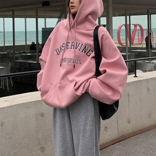 안다로미 레터링 루즈핏 빅사이즈 후드티