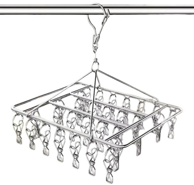 그린리빙 빨래집게 건조대, 실버