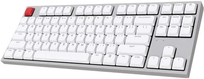 앱코 슬림 프로 3모드 로우 프로파일 기계식 유무선 텐키리스 키보드, 화이트 그레이, AK87, 제조사축