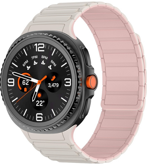 하마테 마그네틱 실리콘 루프 스트랩, 아이보리핑크, 1개