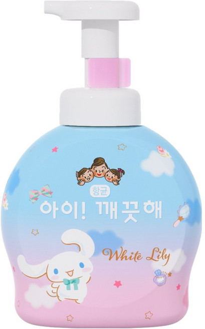 아이깨끗해 시나모롤 핸드워시 화이트릴리, 490ml, 1개