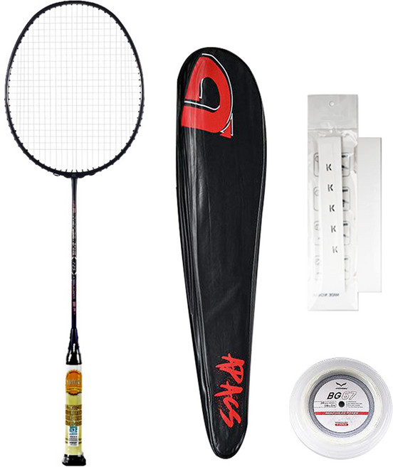 아펙스 나노 퓨전 스피드 725 배드민턴 라켓 네이비블루 + 스트링 + 케이스 랜덤발송 + 그립 화이트 세트, 1세트