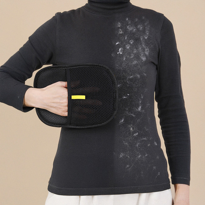 정전기 털 먼지 제거 브러쉬 장갑, 1개, 블랙