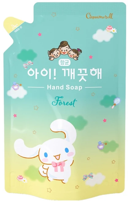 아이깨끗해 시나모롤 핸드워시 숲속산책 리필, 450ml, 1개 - 쿠팡