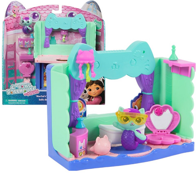 SPIN MASTER 蓋比的娃娃屋 電影版 浴室 陽臺 傳送門房間 遊戲組 娃娃屋, 1個, 混色