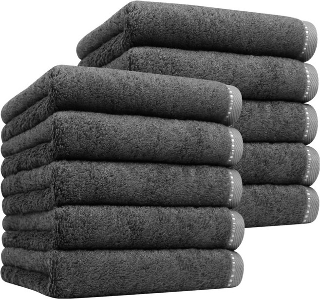 송월타월 솔리드 무지 40 수건 200g 뱀부 면사, 진회색, 10개