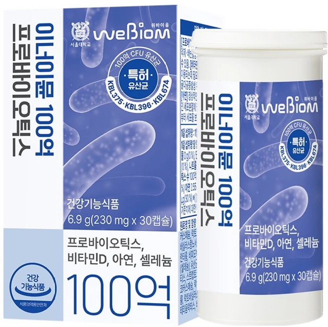 위바이옴 이너이뮨 100억 프로바이오틱스, 30정, 1개 - 쿠팡