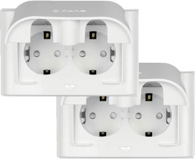 나노전기 오딧세이 인테리어 아크릴 배선 심플 방우 가로형 방적형 화이트 2구 매입 콘센트, 2개