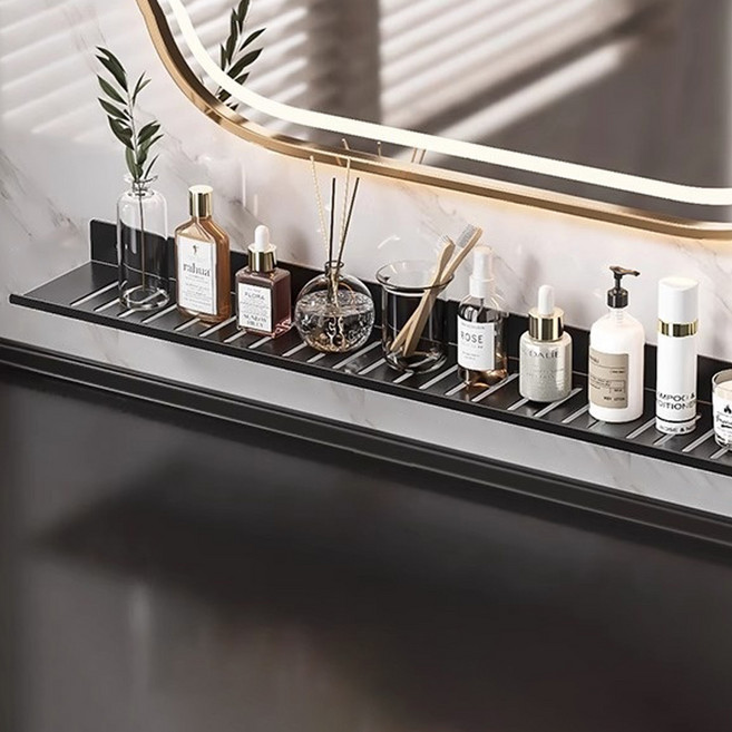 로커스 무타공 욕실선반, 블랙, 1개