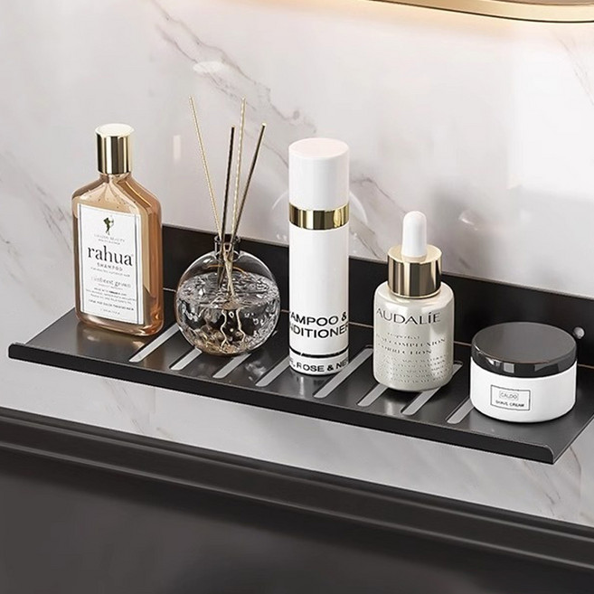 로커스 무타공 욕실선반, 블랙, 1개