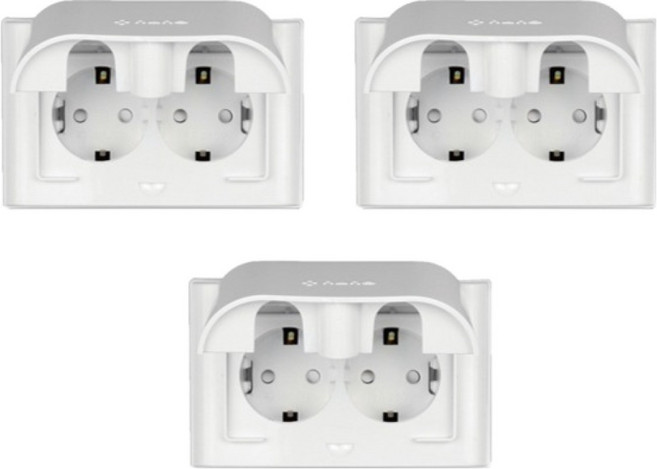 나노전기 오딧세이 인테리어 아크릴 배선 심플 방우 가로형 방적형 화이트 2구 매입 콘센트, 3개