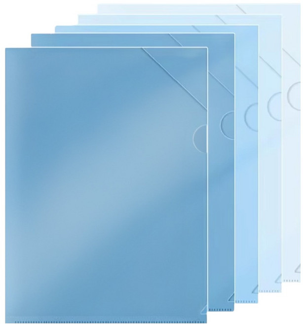 동아피엠에스 그라데이션 L홀더 파일 5종 세트, 블루, 1세트