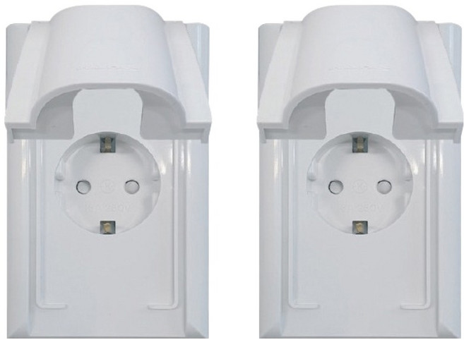 나노전기 오딧세이 인테리어 아크릴 배선 심플 방우 세로형 방적형 화이트 1구 매입 콘센트, 2개