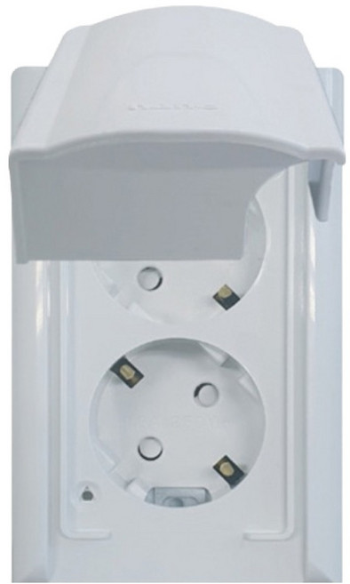 나노 심플 오딧세이 화이트 방우 세로형 방적형 2구 매입 콘센트, 1개