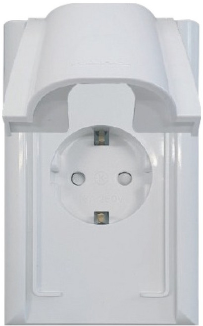 나노전기 오딧세이 인테리어 아크릴 배선 심플 방우 세로형 방적형 화이트 1구 매입 콘센트, 1개