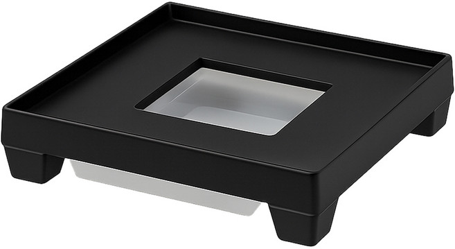 식스파머스 튼튼한 프리미엄 서랍식 물받침형 정사각 화분 받침, 흑색, 1개