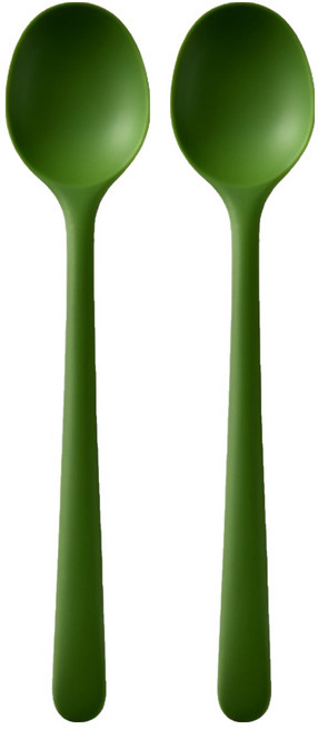 스택잇 실리콘 볶음스푼 요리 요거트 이유식 숟가락, 그린, 2개