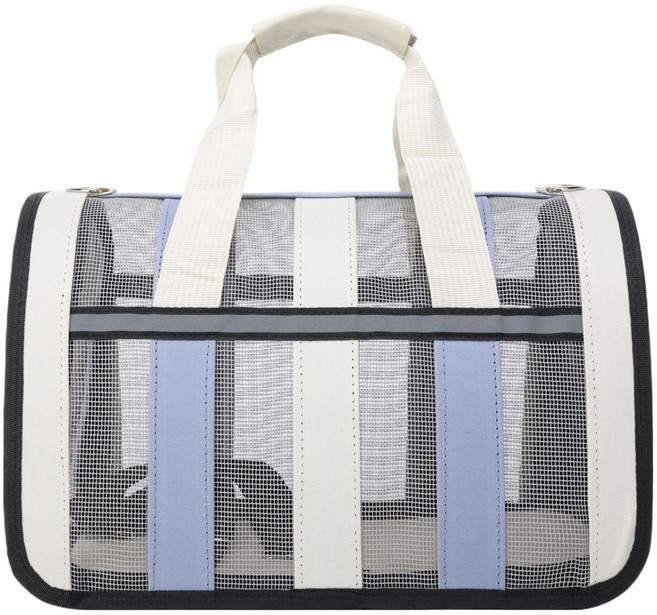 KODACHIEF 반려동물 외출 휴대용 이동가방, 베이지 스모그 블루, 1개