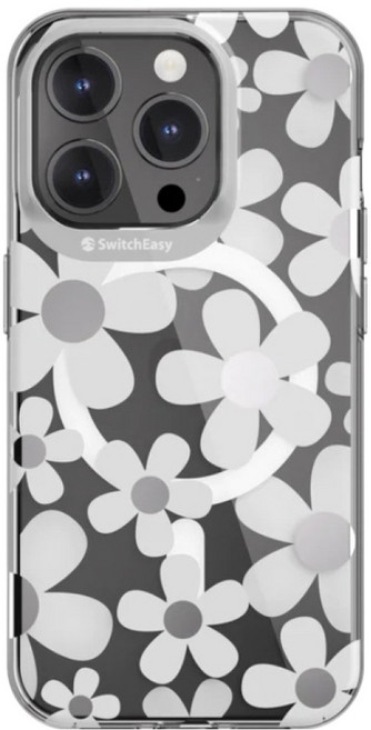 SwitchEasy 魚骨牌 Artist M 防摔手機殼 iPhone 15 Pro 6.1吋 MagSafe 白花