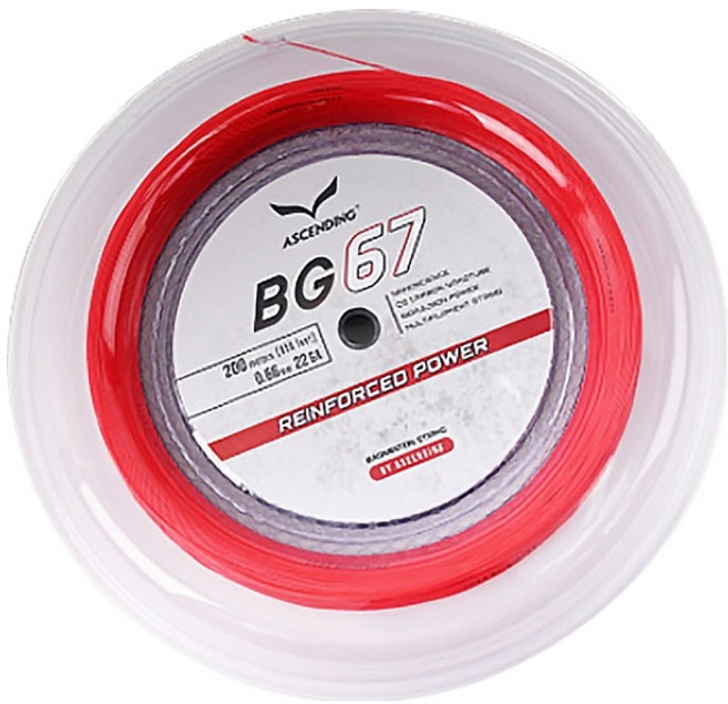 ASCENDING 롤거트 배드민턴라켓 스트링 BG67, 레드, 1개