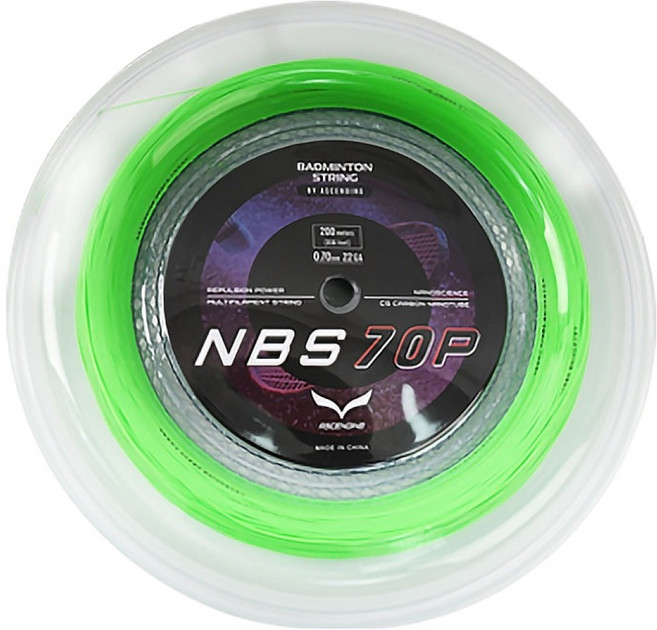 ASCENDING 롤 배드민턴라켓 스트링 NBS70P, 형광그린, 1개