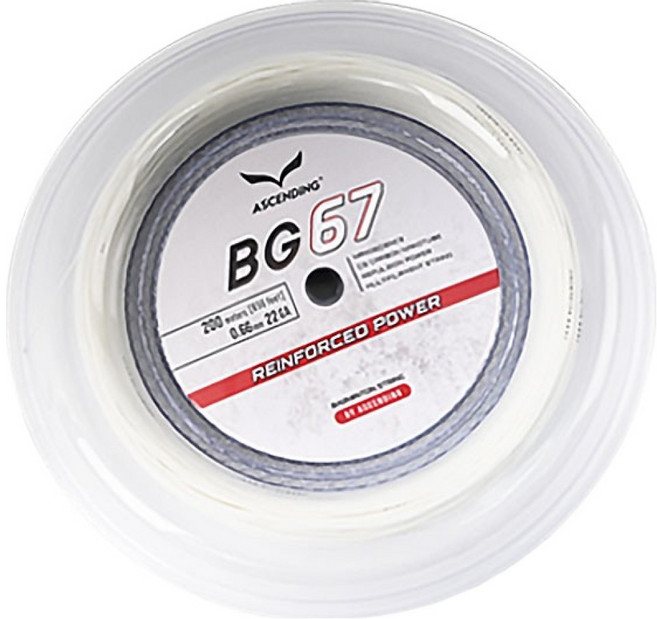 ASCENDING 롤거트 배드민턴라켓 스트링 BG67, 화이트, 1개