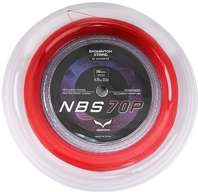 ASCENDING 롤 배드민턴라켓 스트링 NBS70P, 레드, 1개