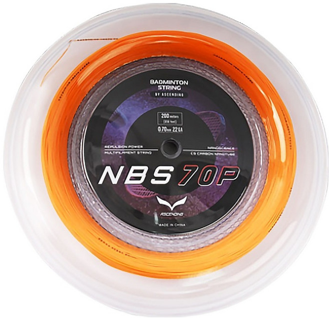 ASCENDING 롤 배드민턴라켓 스트링 NBS70P, 오렌지, 1개
