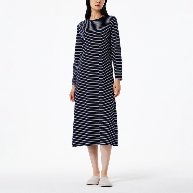 JAJU 여성용 스마트 코튼 파자마 원피스