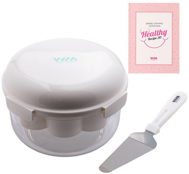 위티미티 러빙 유청분리기 2.6L + 케이크 서버 + 레시피북 세트, 아이보리, 1세트