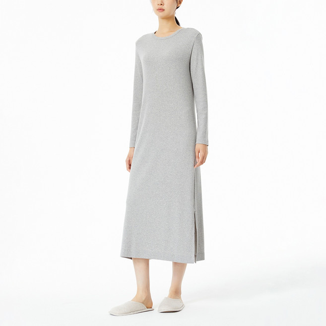 JAJU 여성용 코튼 립 파자마 원피스