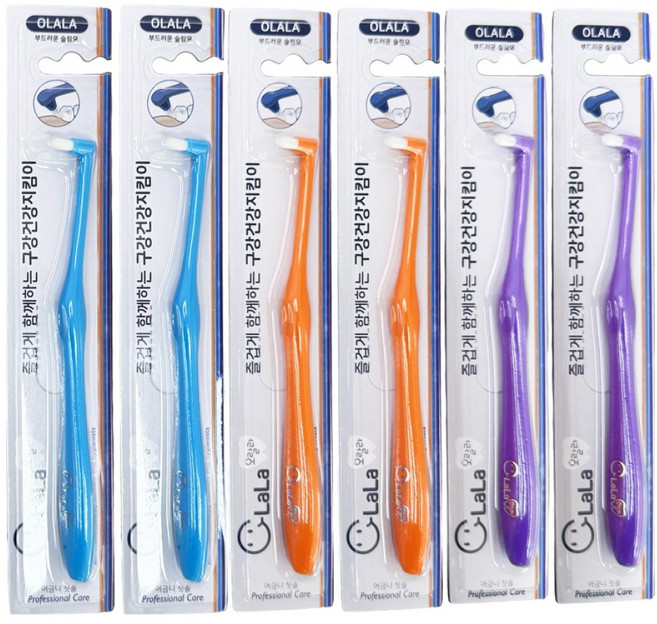 오랄라 어금니칫솔 슬림모 3종 x 2p 세트, 1세트