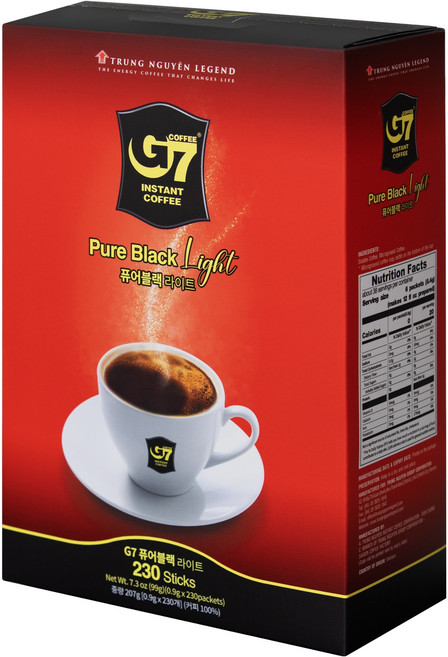 G7 퓨어블랙 라이트 커피, 900mg, 230개입, 1개