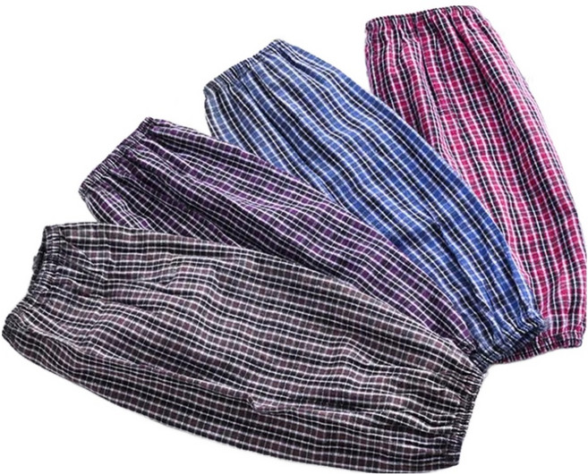 티렉스 타탄체크 작업용 팔토시 4종 세트, 1세트, 와인 레드, 블루, 퍼플, 브라운