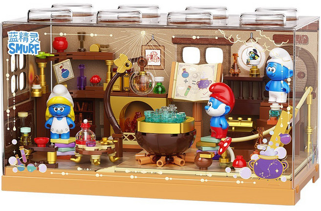 자키 스머프 마법연구소 호환블럭 HK321, 1개, 혼합색상