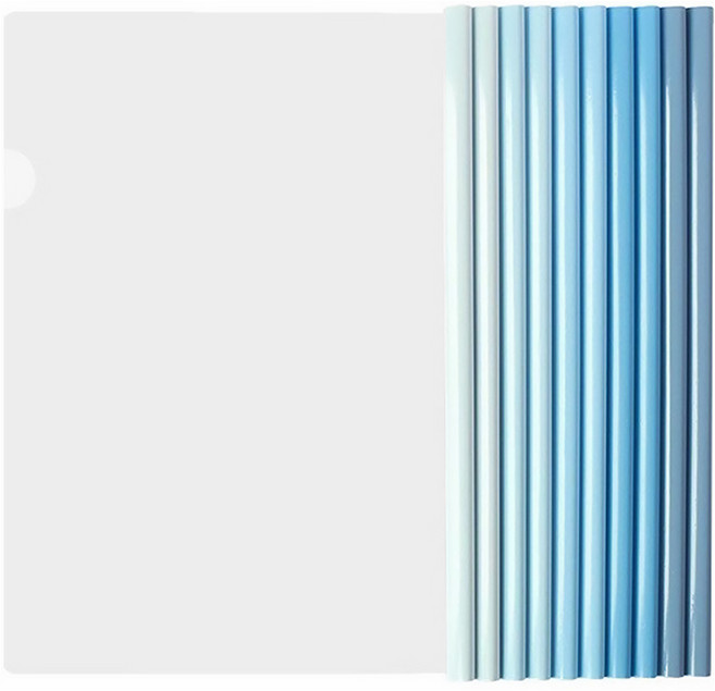 모던앳 그라데이션 투명 쫄대 파일 A4 10종 세트, 블루, 1세트