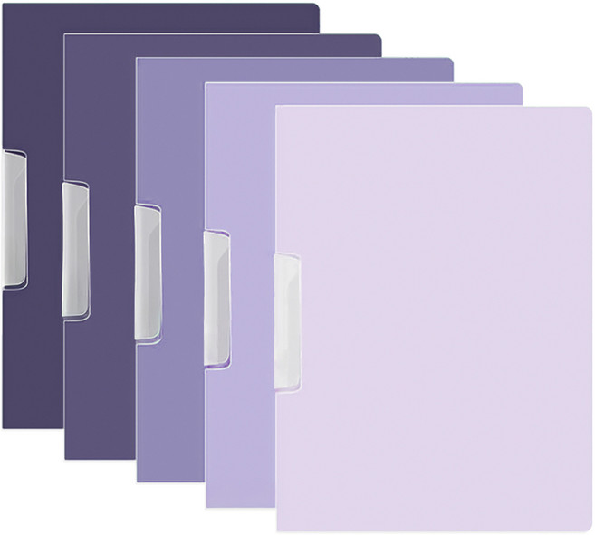 모던앳 그라데이션 라벨 클립 파일 A4 5종 세트, 퍼플, 1세트