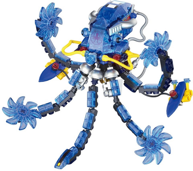 海洋機器人 深海章魚 迷你積木 662037-1LI, 混合顏色, 1個