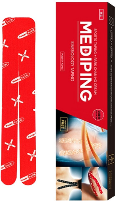 파워풀엑스 메디핑 와이타입 기본형 근육테이프 레드, 20개입, 1개