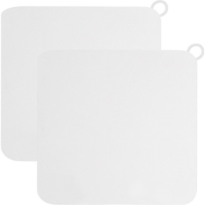 마켓플랜 스퀘어 냄새차단 실리콘 배수구 커버 2p, 화이트