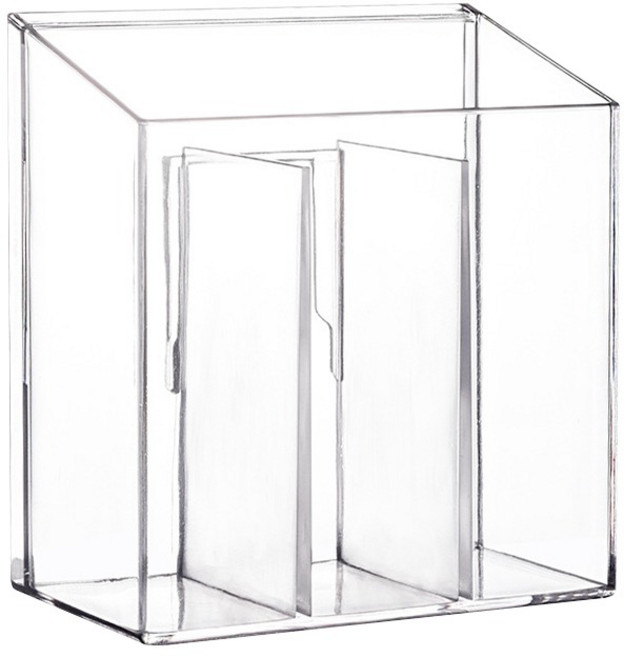 구디푸디 부착식 3칸 소품 정리함, 1개, 투명