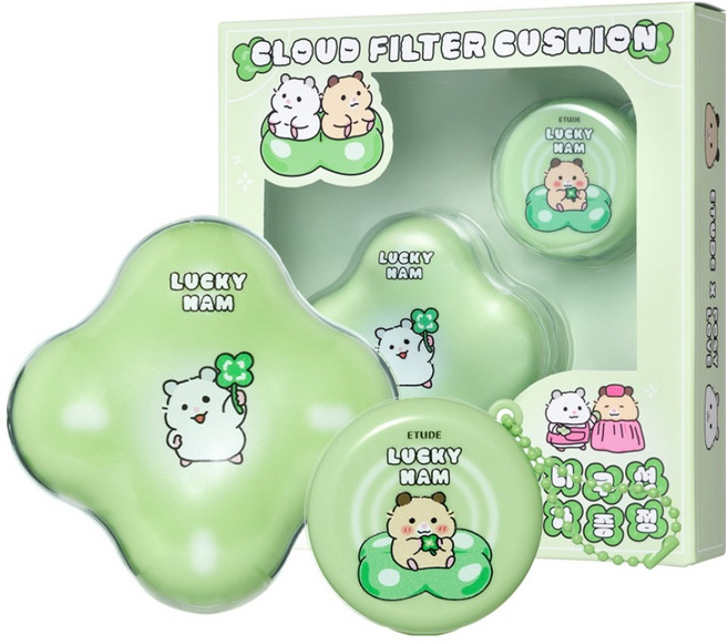 에뛰드 포시러브 클라우드 필터 쿠션 15g + 미니 쿠션 5g 세트, 21호 아이보리, 1세트