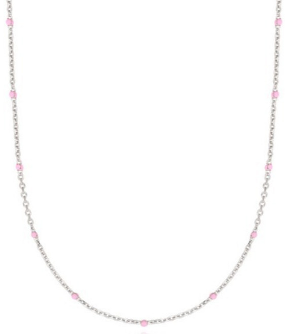 티르리르 여성용 에폭 실버 핑크 목걸이