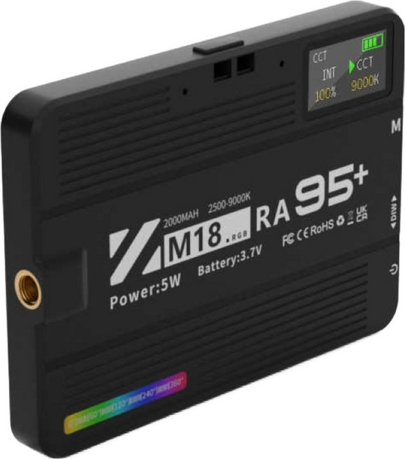 POWERCAT RGB色彩活力魔法師 多場景控光補光燈 M18, 1個, 黑色